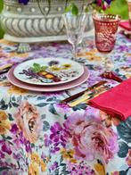 Victoriaanse rozenprint tafelkleed voor grote tafels,, Antiek en Kunst