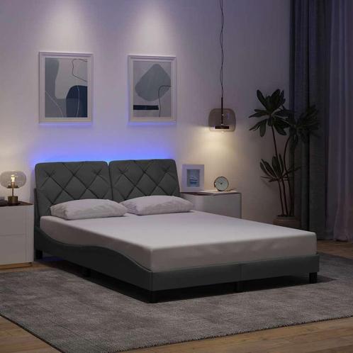vidaXL Bedframe met LED zonder matras stof 140x190 cm, Huis en Inrichting, Slaapkamer | Bedden, Nieuw, Verzenden