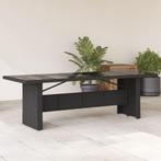 vidaXL Tuintafel met glazen blad 240x90x75 cm poly rattan, Tuin en Terras, Tuintafels, Verzenden, Nieuw