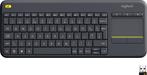 Draadloos Touch Toetsenbord - QWERTY ISO Zwart Logitech K..., Computers en Software, Muizen, Verzenden, Nieuw
