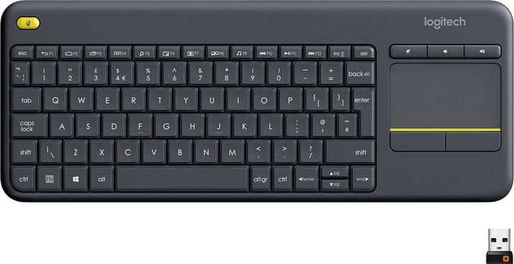 Draadloos Touch Toetsenbord - QWERTY ISO Zwart Logitech K..., Computers en Software, Muizen, Nieuw, Verzenden