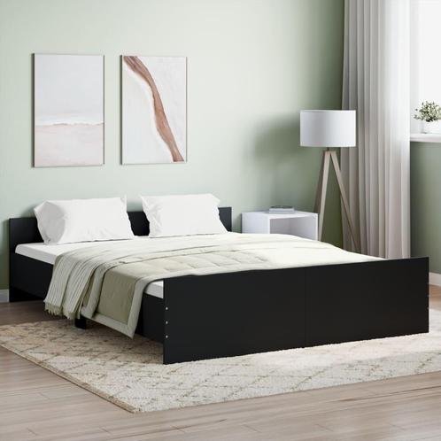 vidaXL Cadre de lit avec tête de lit et pied de lit noir, Maison & Meubles, Chambre à coucher | Lits, Neuf, Envoi