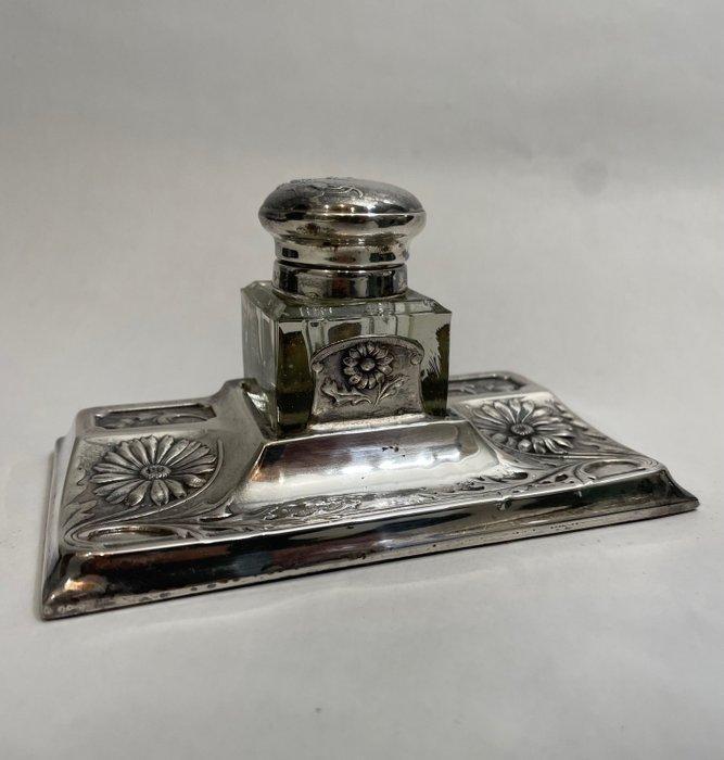 encrier et porte plume art nouveau - Inktpot - Verzilverd, Antiek en Kunst, Kunst | Designobjecten