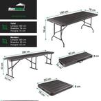 MaxxGarden vouwtafel met banken 180x70x74cm, Tuin en Terras, Ophalen of Verzenden, Nieuw, Rechthoekig, Kunststof