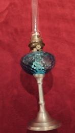 Lamp - Kristal - Antieke olielamp, Antiek en Kunst