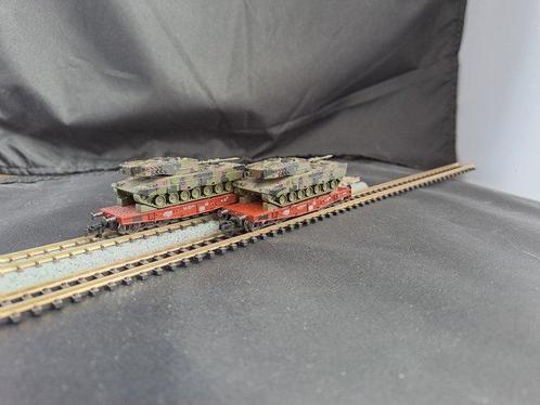 Roco N - 25182 - Wagon de train miniature (2) - Char Leopard, Hobby en Vrije tijd, Modeltreinen | N-Spoor