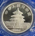 China. 10 Yuan 1989 first silver 1 Oz Panda, (Zonder