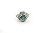 Ring Platina - 3.60ct. tw. Smaragd - Diamant, Nieuw