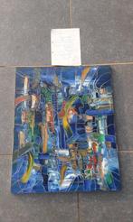 Bruno Cantais (1966) - La cité blue, Antiek en Kunst, Kunst | Schilderijen | Modern