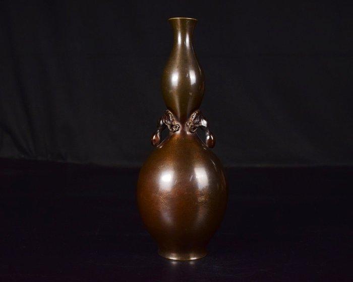 Bronzen vaas met aangebracht bladmotief - Brons - Masaharu, Antiquités & Art, Antiquités | Autres Antiquités
