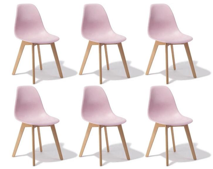 6x KITO eettafelstoelen in roze - duurzaam polypropyleen..., Huis en Inrichting, Stoelen, Nieuw, Ophalen of Verzenden
