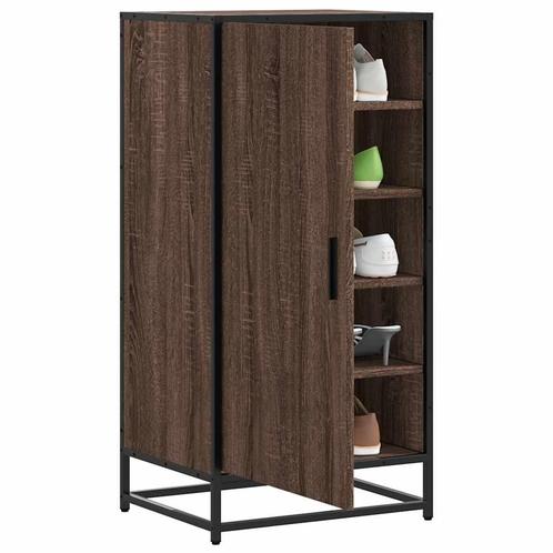 vidaXL Schoenenrek 48x38x97,5 cm bewerkt hout bruin, Huis en Inrichting, Kasten | Schoenenkasten, Nieuw, Verzenden