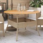 vidaXL Tuintafel met acaciahouten blad Ø110x71 cm poly, Tuin en Terras, Verzenden, Nieuw