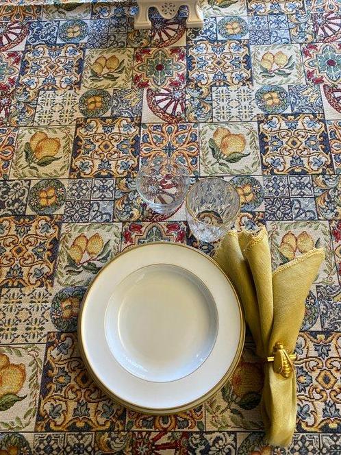 San Leucio top quality - prachtig tafelkleed wandtapijt, Antiek en Kunst, Antiek | Tapijten, Tafelkleden en Textiel