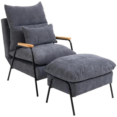 TRUUSK Relaxstoel Oorfauteuil Met Kruk - TV-stoel Met Kantel, Huis en Inrichting, Fauteuils, Verzenden