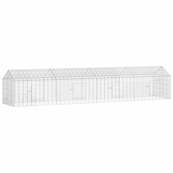 vidaXL Konijnenkooi Zilver 400 x 78 x 78 cm Gegevens staal, Animaux & Accessoires, Rongeurs & Lapins | Cages & Clapiers, Envoi