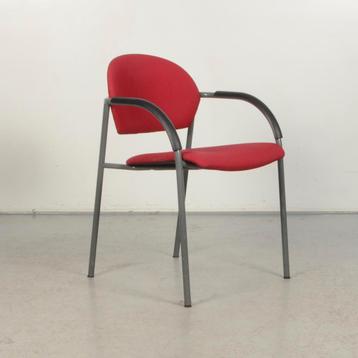 Vergaderstoel VDS 555 - Rood - Antraciet onderstel, Ophalen of Verzenden