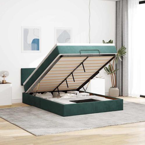 vidaXL Ottoman bed met matras en LEDs 140x200cm fluweel, Huis en Inrichting, Slaapkamer | Bedden, Nieuw, Verzenden