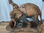 Elefant with Rider - 120 cm, 70 KG - sculptuur - Thailand, Antiek en Kunst