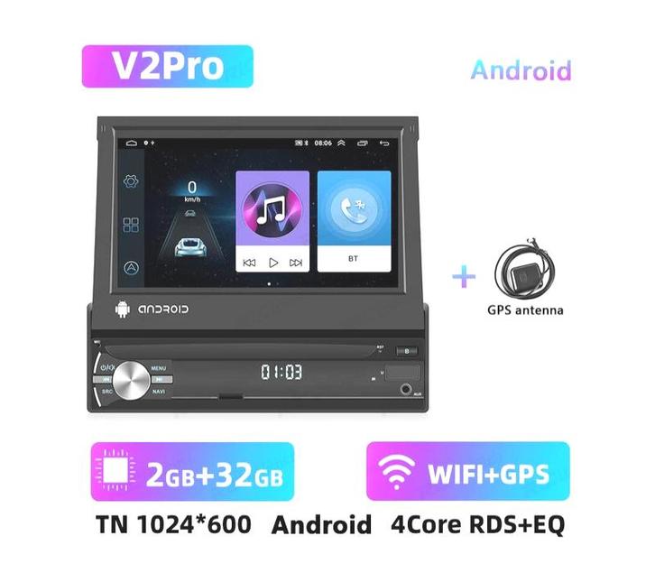 Autoradio Gps Android Gps 1Din, Auto diversen, Autoradio's, Verzenden