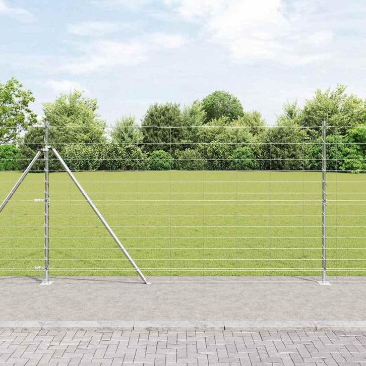 vidaXL Weidehekwerk Zilver 50 x 1.4 m Gegalvaniseerd staal, Tuin en Terras, Tuinhekken en Hekwerk, Nieuw, Verzenden