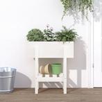 vidaXL Plantenbak 62x30x69 cm massief grenenhout wit, Tuin en Terras, Verzenden, Nieuw