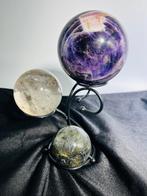 ***NO RESERVE*** Set van 3 Bollen - Amethist - Bergkristal -