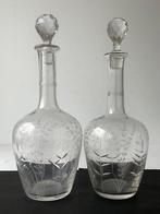 Kristallen karaffen met elegante geslepen motieven - Karaf, Antiek en Kunst