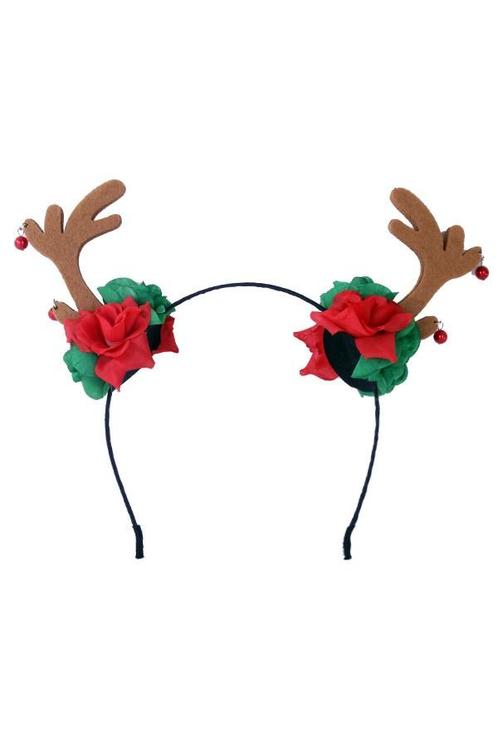 Haarband Rendier Bloemen Rood Groen Diadeem Bloemetjes Rudol, Kleding | Dames, Carnavalskleding en Feestkleding, Nieuw, Ophalen of Verzenden