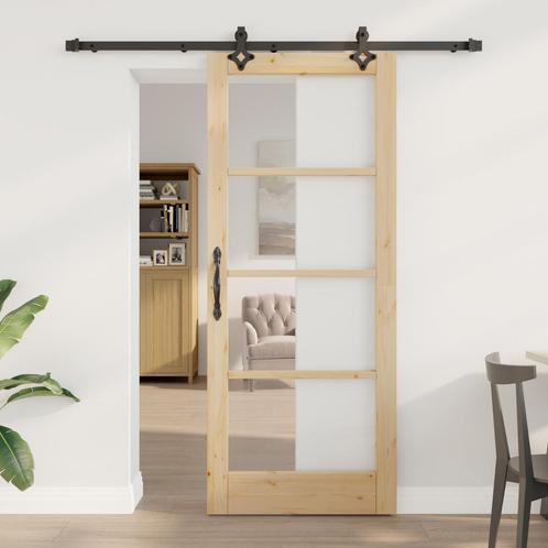 vidaXL Schuifdeur met Bevestigingsset ORKDALMassief Hout, Doe-het-zelf en Bouw, Deuren en Vliegenramen, Nieuw, Verzenden
