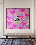 Timo Wedell (1994) - Rat Purple Hearts Like Banksy - XXL ·, Antiek en Kunst, Kunst | Schilderijen | Modern
