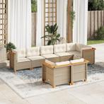 vidaXL Salon de jardin avec coussins 8 pcs beige résine, Jardin & Terrasse, Ensembles de jardin, Verzenden, Neuf, Salons de jardin