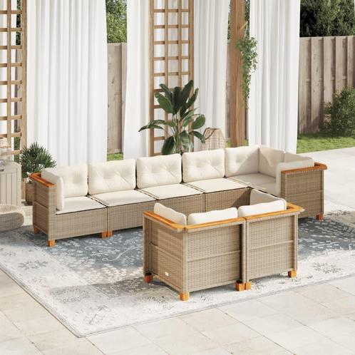 vidaXL Salon de jardin avec coussins 8 pcs beige résine, Jardin & Terrasse, Ensembles de jardin, Salons de jardin, Neuf, Envoi