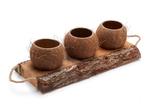 Coconut planter 46x19cm 3 cups zeer decoratief, Nieuw