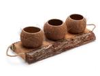 Coconut planter 46x19cm 3 cups zeer decoratief