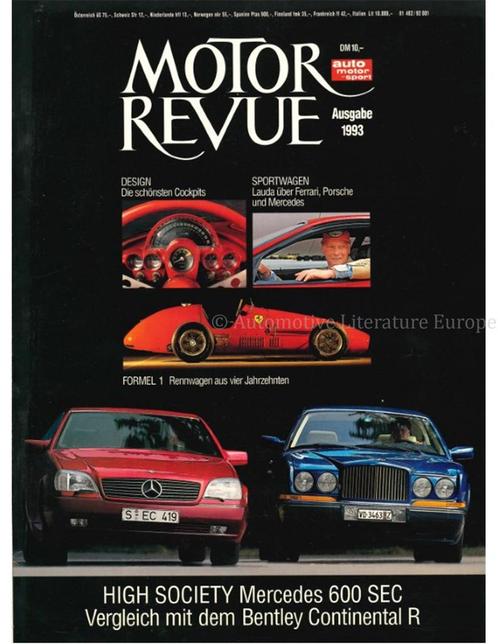 1993 MOTOR REVUE JAARBOEK DUITS, Livres, Autos | Brochures & Magazines, Enlèvement ou Envoi