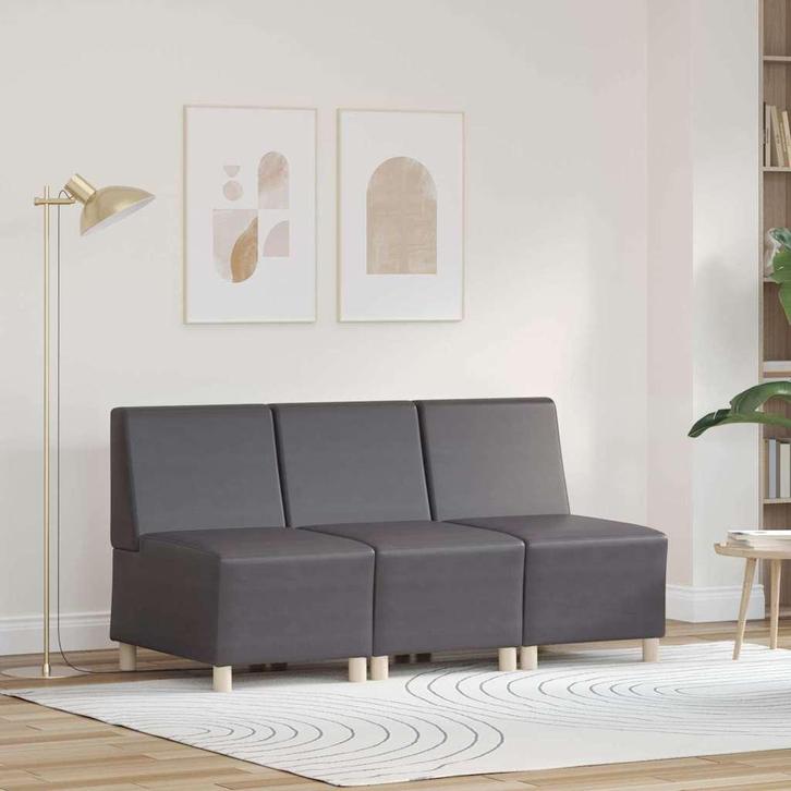 vidaXL Modulaire Sofa Eenheid Armless 3 pcs Grijs 55 x 74 x, Huis en Inrichting, Zetels | Zetels, Nieuw, Verzenden