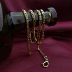 Bicolor gouden vierkante koningsketting, Handtassen en Accessoires, Ophalen of Verzenden, Gebruikt, Overige kleuren, Goud