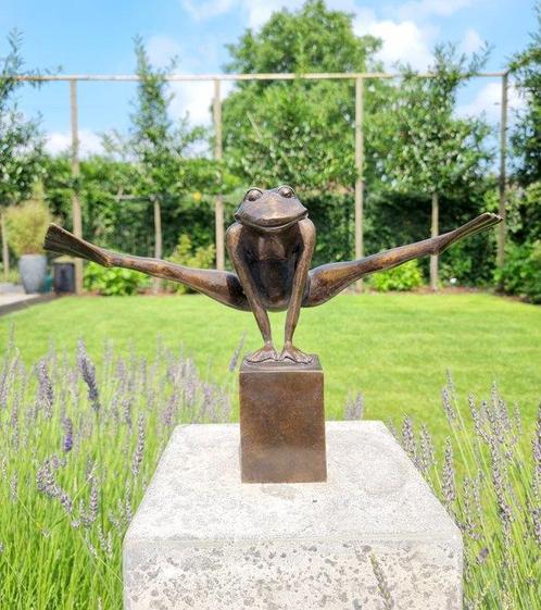 Sculpture, Springende kikker - 28 cm - Bronze, Antiek en Kunst, Kunst | Designobjecten