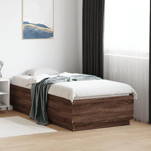 vidaXL Bedframe met LED-verlichting bruin eikenkleurig, Huis en Inrichting, Slaapkamer | Bedden, Nieuw, Verzenden