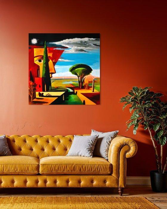 Kleopatra Artesia - (100% Handpainted) Souvenir dune maison, Antiquités & Art, Art | Peinture | Moderne