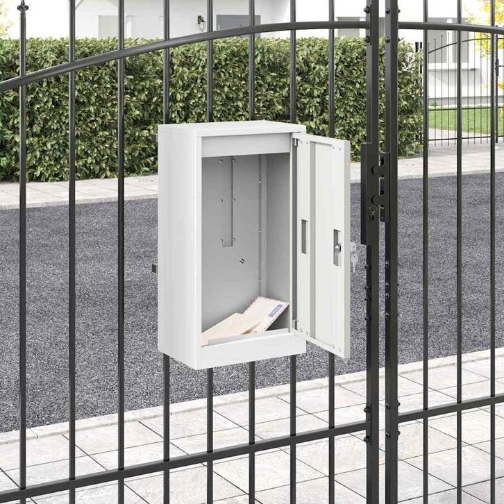 vidaXL Brievenbus met opslag met de deur Wit 30 x 20 x 55 cm, Jardin & Terrasse, Boîtes aux lettres, Envoi