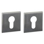 Intersteel cilinderrozetten verdekt 53x53x6mm rvs, Ophalen of Verzenden, Nieuw