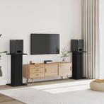 vidaXL Speakerstandaards 2 st 30x30x80 cm bewerkt hout zwart, Audio, Tv en Foto, Verzenden, Nieuw