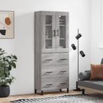 vidaXL Hoge kast 69,5x34x180 cm bewerkt hout grijs sonoma, Huis en Inrichting, Verzenden, Nieuw