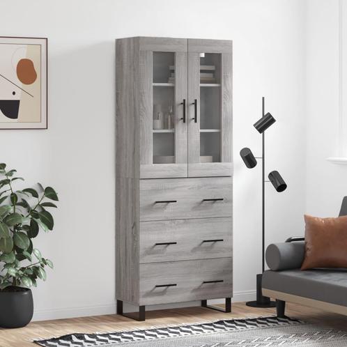 vidaXL Hoge kast 69,5x34x180 cm bewerkt hout grijs sonoma, Huis en Inrichting, Kasten | Dressoirs, Nieuw, Verzenden