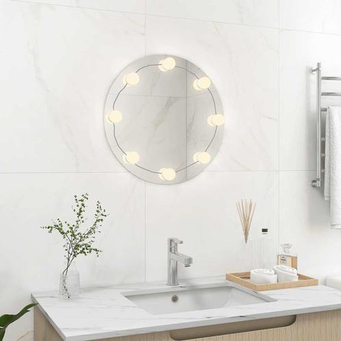 vidaXL Miroir mural avec lampes LED Rond Verre, Huis en Inrichting, Woonaccessoires | Spiegels, Verzenden