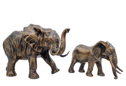 Figurine - Olifanten (2) - Bronze, Antiek en Kunst, Kunst | Designobjecten