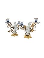 Attribuzione Mangani - Candélabre (2) - Porcellana Biscuit -, Antiek en Kunst