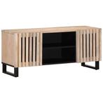 vidaXL Tv-meubel 105x34x46 cm massief mangohout wit, Huis en Inrichting, Woonaccessoires | Cd- en Dvd-rekken, Verzenden, Nieuw